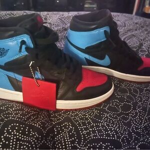 Jordan Black and Blue High-Top Sneakers